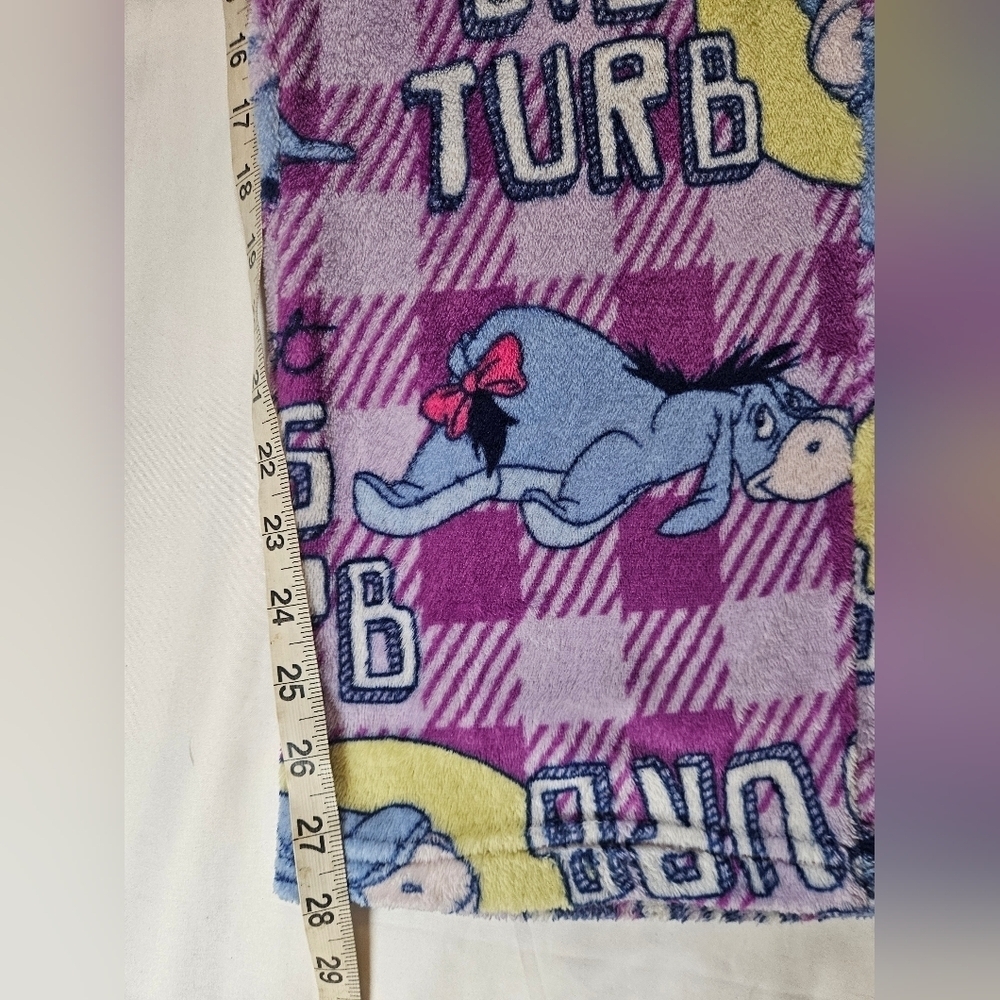 Disney Womens Purple Plaid Eeyore Fleece Elastic Waist Pajama Pants Size Medium - Picture 9 of 12